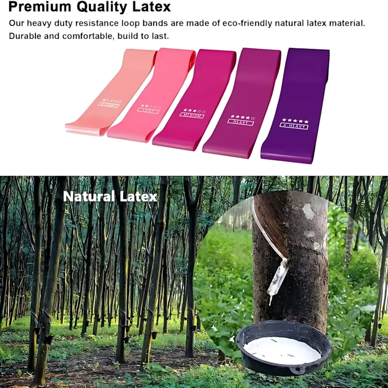 Premium Natural Latex Resistance Bands – 5-Pack for Keto-Friendly Workouts
