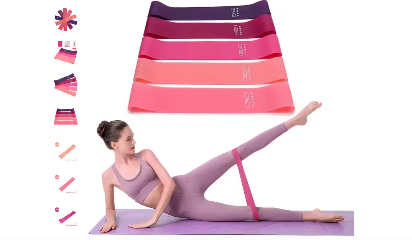 Premium Natural Latex Resistance Bands – 5-Pack for Keto-Friendly Workouts